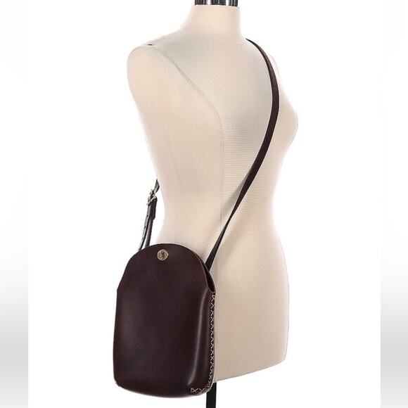 Under the tree Brown leather minimalist crossbody bag - Picture 3 of 9